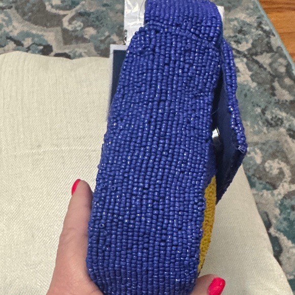 Beaded Blue and Yellow Fruit Design Bag - Picture 6 of 7